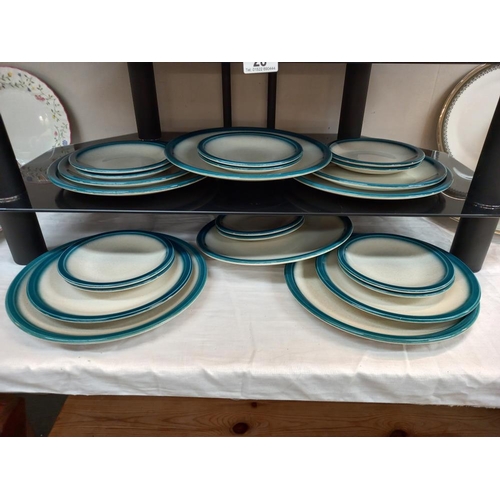 28 - A Wedgwood 'Blue Pacific' dinner set, approximately 50 pieces COLLECT ONLY