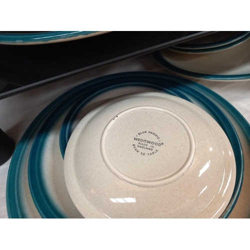 28 - A Wedgwood 'Blue Pacific' dinner set, approximately 50 pieces COLLECT ONLY