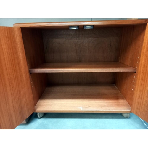 42 - A retro teak veneered 2 door cupboard COLLECT ONLY