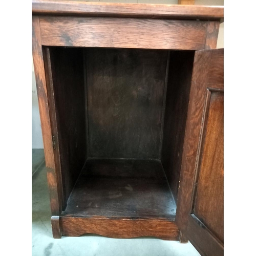 49 - An Edwardian pot cupboard with carved door panel COLLECT ONLY