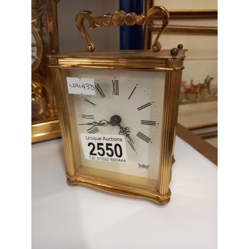 2550 - A Smiths Astral carriage clock & 1 other COLLECT ONLY