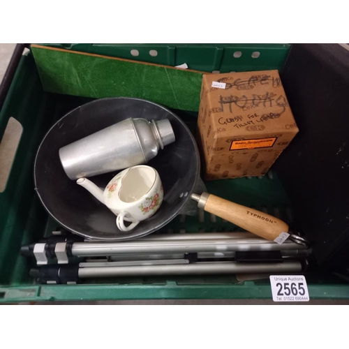 2565 - A box of miscellaneous tools & flatware cutlery etc. COLLECT ONLY