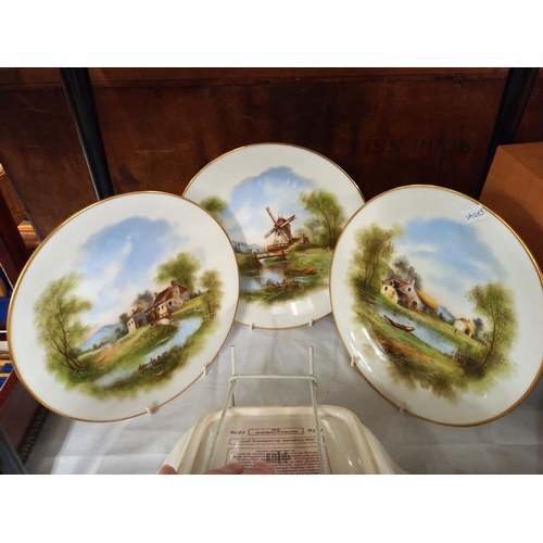 2580 - Five late Victorian French (Limoges) hand painted plates.