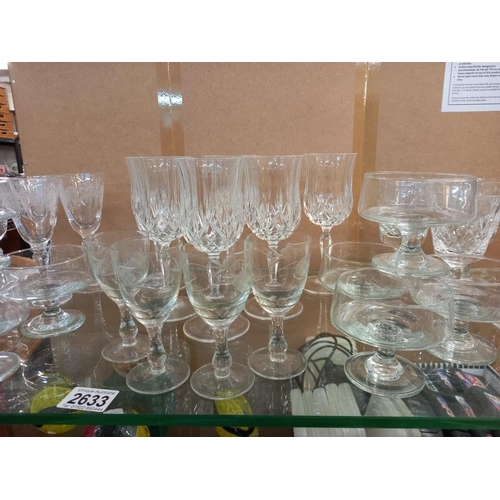 2633 - A good lot of drinking glasses and dessert bowls. Collect Only