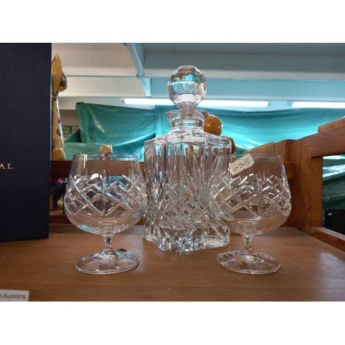 2665 - A boxed Bohemia crystal decanter and 2 glasses Collect Only