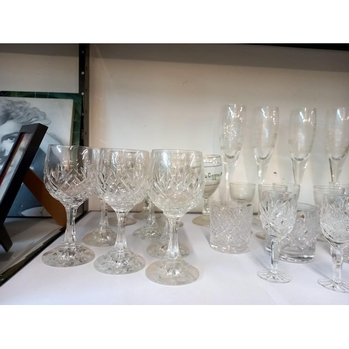 2687 - A large shelf of drinking glasses including Irish coffee Collect only