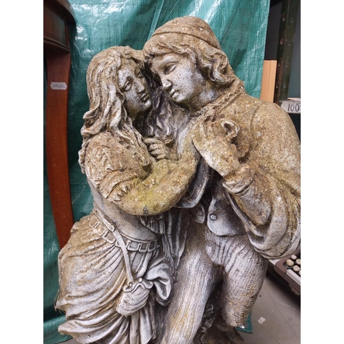 2698 - A stone Romeo and Juliet garden statue Collect Only