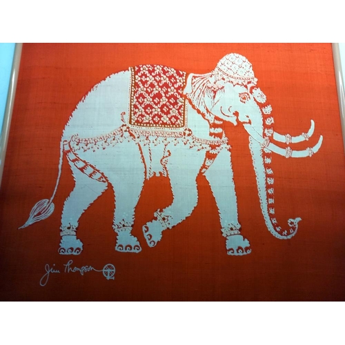 2714 - A signed silk screen print of an elephant 67cm x 67cm collect only