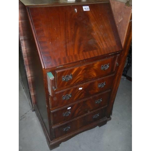 1635 - An Edwardian mahogany slim ladies bureau, COLLECT ONLY.