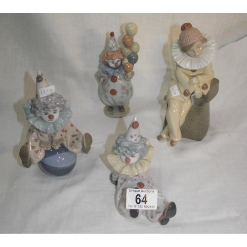 64 - 4 Lladro figures