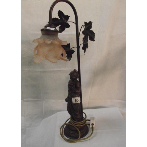 65 - An art deco style draped nude figurine table lamp COLLECT ONLY