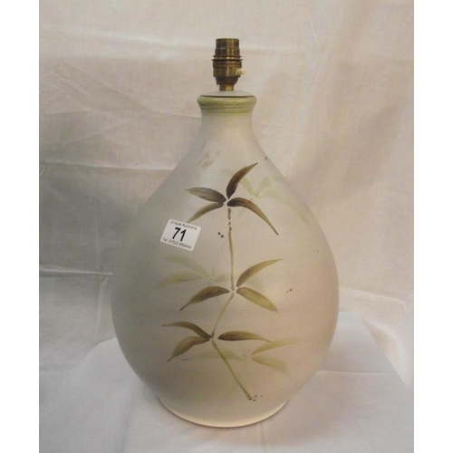 71 - A large Holkham pottery table lamp (no shade) COLLECT ONLY