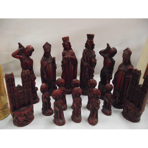 103 - An ecclesiastical resin chess set