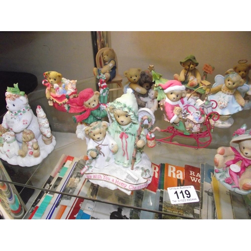 119 - 16 Cherished teddies figures (mostly Christmas)