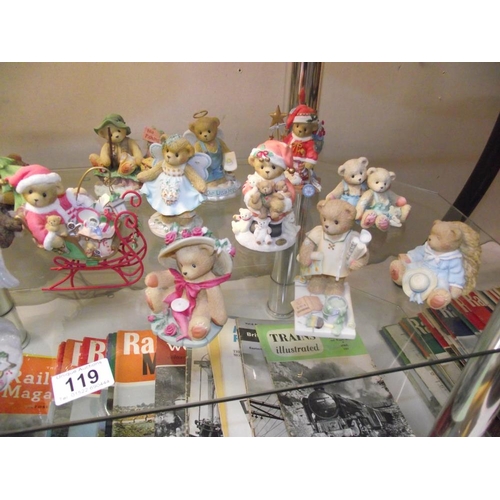 119 - 16 Cherished teddies figures (mostly Christmas)