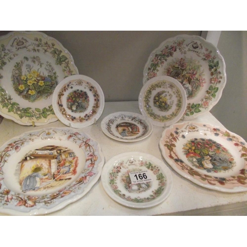 166 - 4 Royal Doulton Brambley Hedge seasons plates and 4 matching small ones