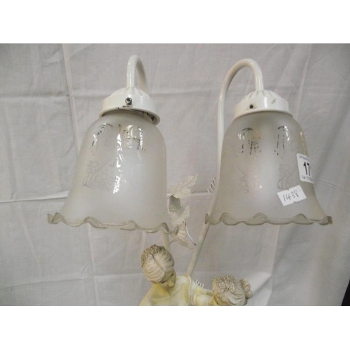 171 - A classical figurine group table lamp COLLECT ONLY