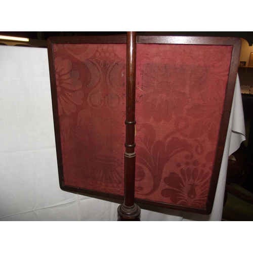 176 - A Victorian pole screen with Woolwork panel COLLECT ONLY