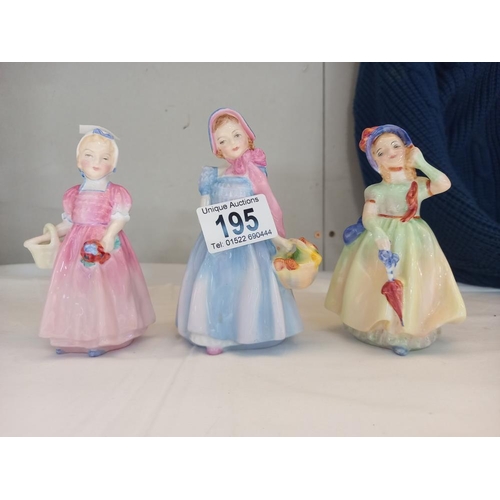 195 - 7 Royal Doulton figurines