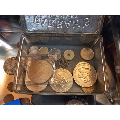 253 - A tin of coins including Crowns etc.