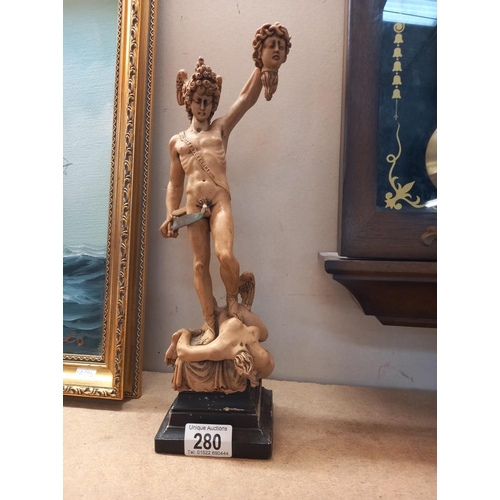 280 - A resin statue of Perseus slaying medusa A/F