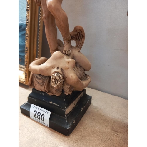 280 - A resin statue of Perseus slaying medusa A/F