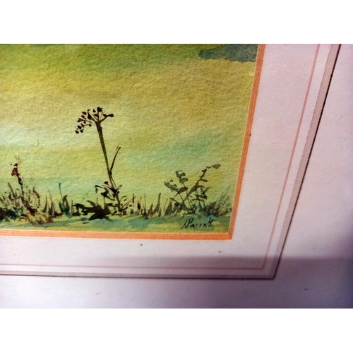 287 - A framed and glazed watercolour ' countryside' by A. Parrot  43x35cm - Collect only