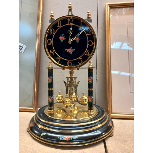 288 - A glass-domed anniversary clock - Collect only