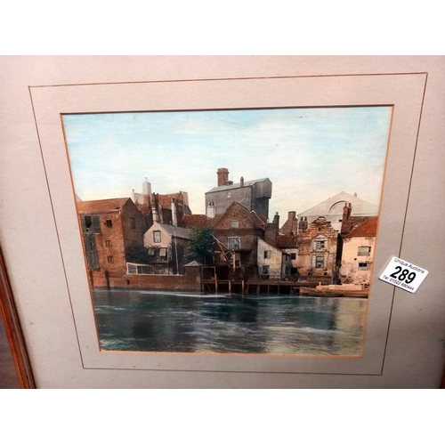 289 - A framed and glazed, riverside scene  - Collect only