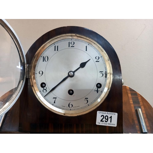 291 - A lovely Art Deco mantle clock - Collect only