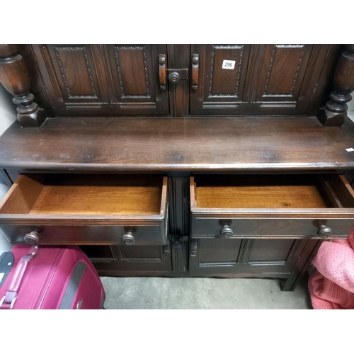 296 - A 1950's oak buffet COLLECT ONLY