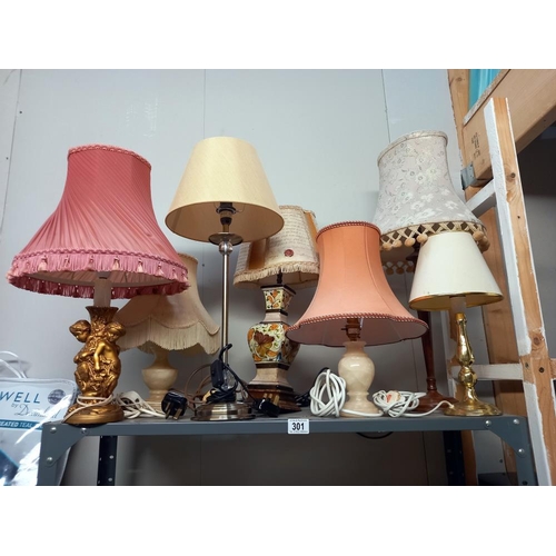 301 - A selection of table lamps - Colect only