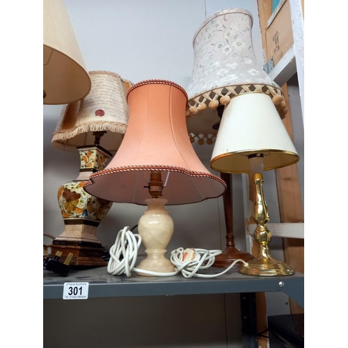 301 - A selection of table lamps - Colect only