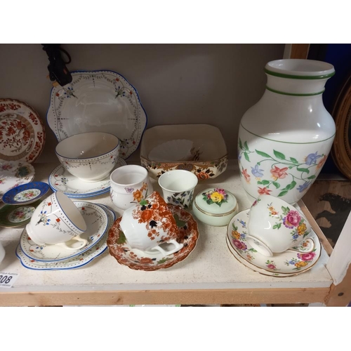 308 - 2 shelves of Antique and Vintage pottery Collect Only