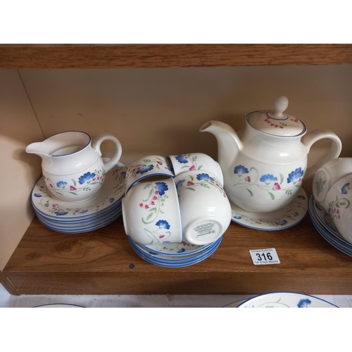 316 - A quantity of Royal Doulton 'Windermere' dinnerware approximately 65 pieces COLLECT ONLY