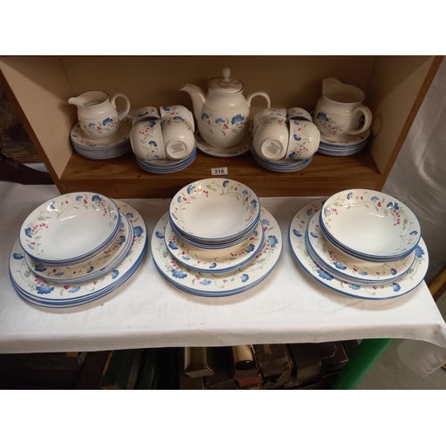 316 - A quantity of Royal Doulton 'Windermere' dinnerware approximately 65 pieces COLLECT ONLY