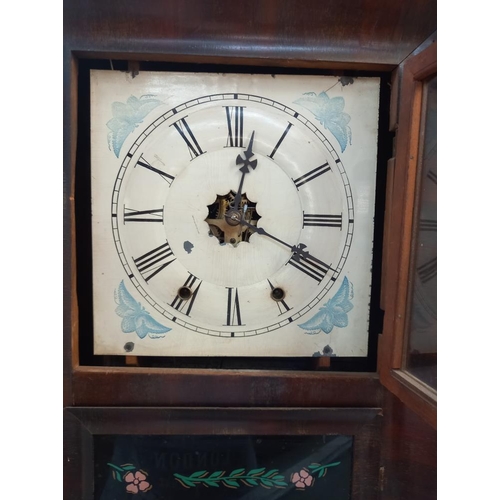 320 - A 19th century American wall clock, COLLECT ONLY.