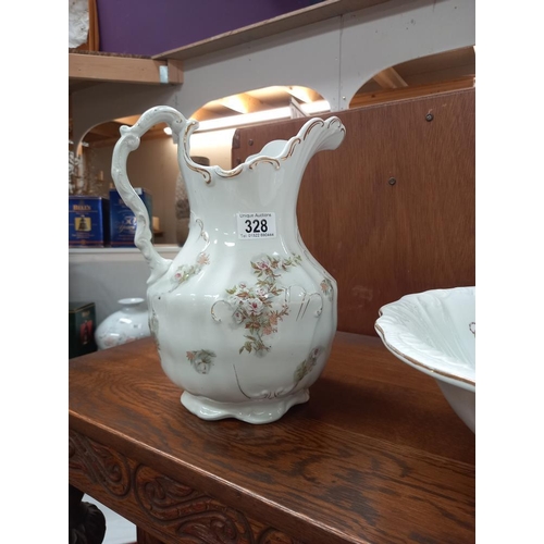 328 - A Victorian jug and basin set, COLLECT ONLY.