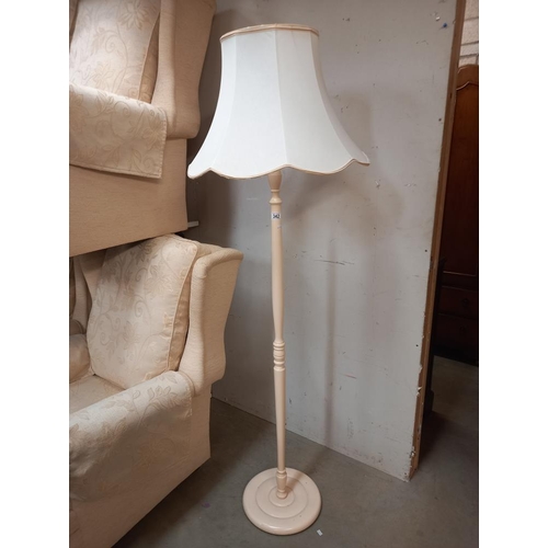 342 - A vintage painted floor standing lamp standard