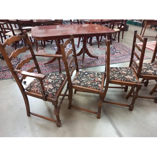 347 - A good set of six oak ladder back dining chairs, COLLECT ONLY.