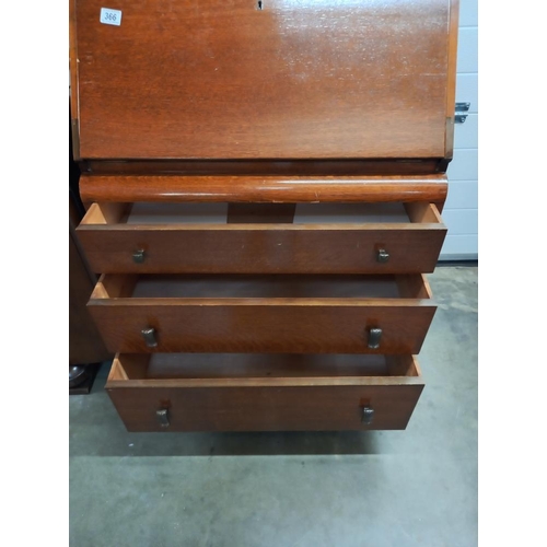 366 - A 1950's oak bureau, COLLECT ONLY.