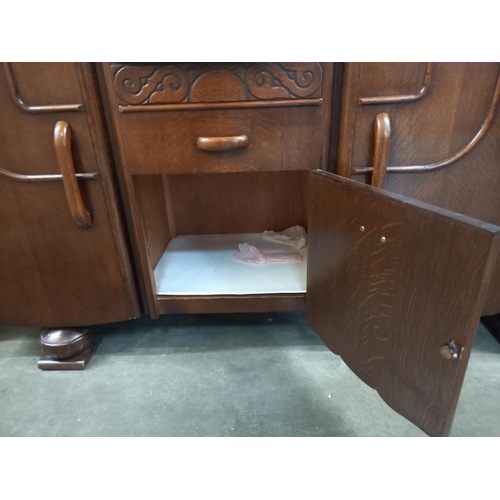 367 - A 1950's oak sideboard, COLLECT ONLY.