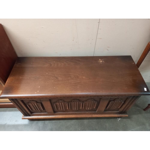 373 - A 1950's oak blanket box, COLLECT ONLY.