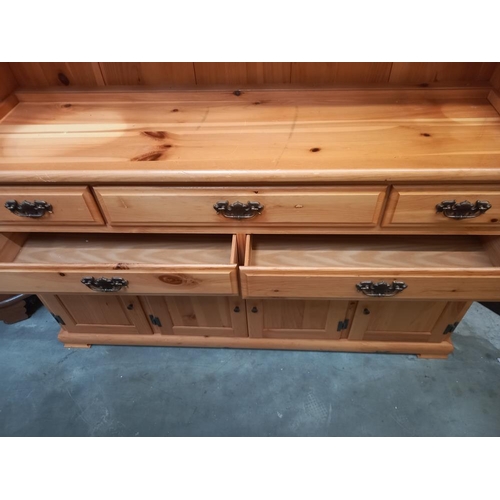 374 - A large solid pine dresser COLLECT ONLY