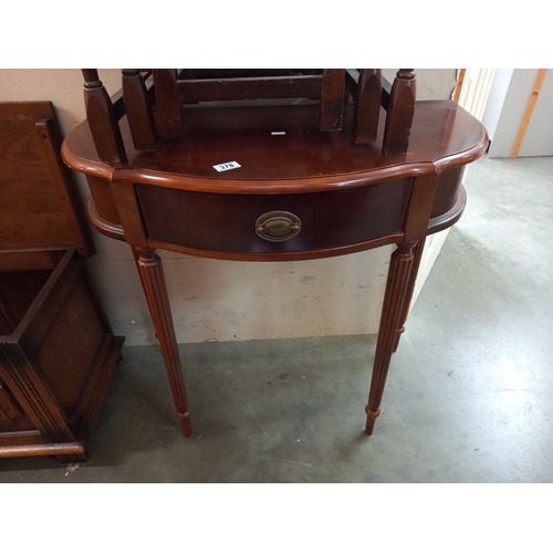 378 - A dark wood stained hall table with drawer COLLECT ONLY