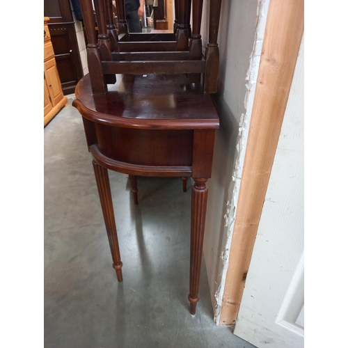 378 - A dark wood stained hall table with drawer COLLECT ONLY