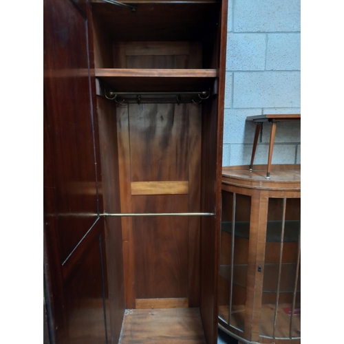 379 - A mahogany combination wardrobe, COLLECT ONLY.