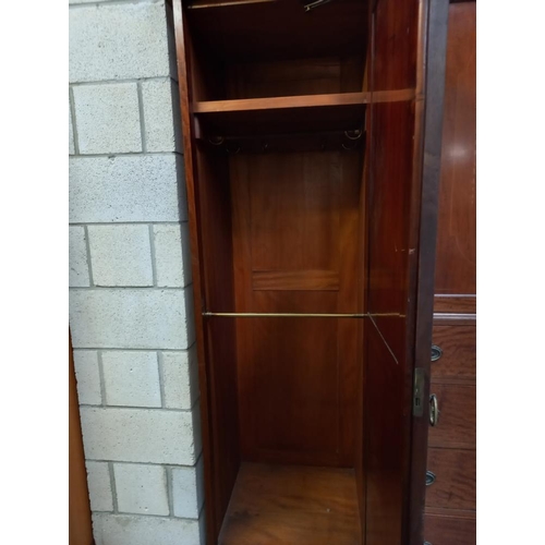 379 - A mahogany combination wardrobe, COLLECT ONLY.