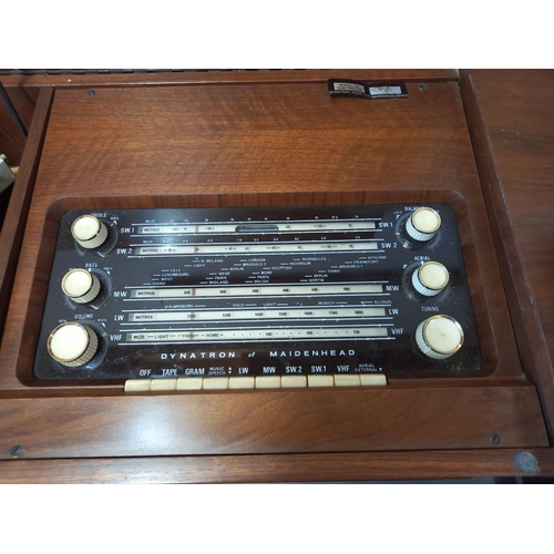 388 - A retro Dynatron radiogram with Garrard record deck (missing stylus), COLLECT ONLY.