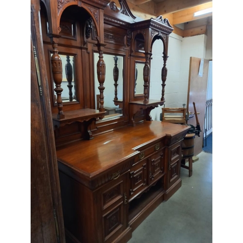 390 - A good Victorian mahogany mirror back sideboard, COLLECT ONLY.